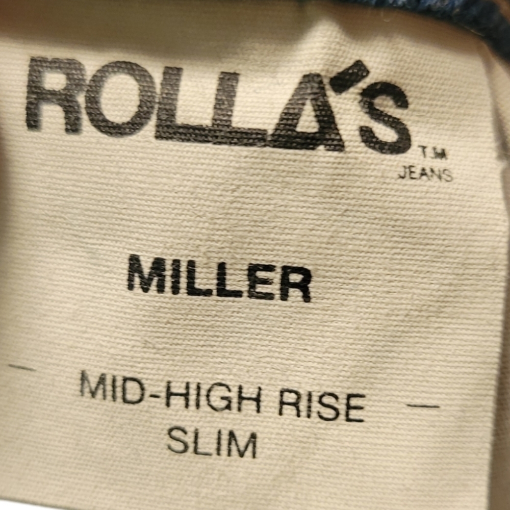Rollas Miller Mid-High Rise Slim Jean Women's Size 27 Distressed Knee High Rise - Picture 5 of 10